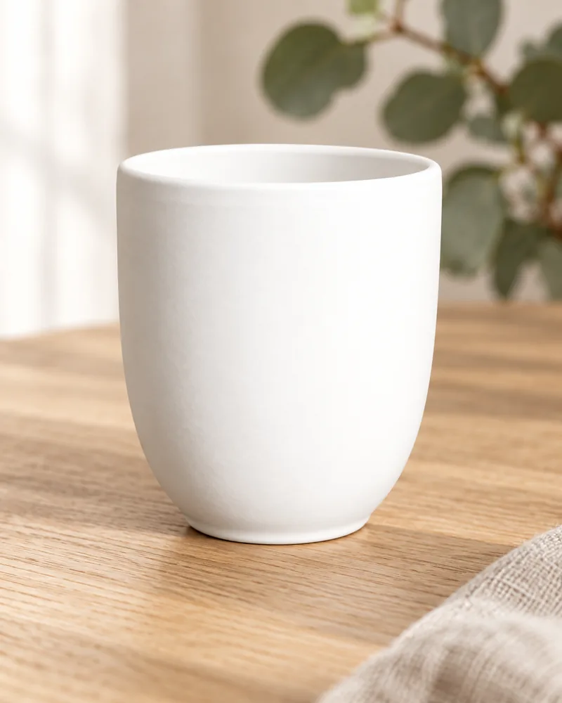 Becher Olive 300 ml aus Rohkeramik zum Bemalen