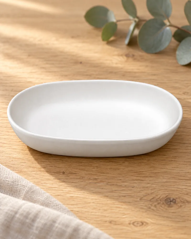 Butterschale oval aus Rohkeramik zum Bemalen