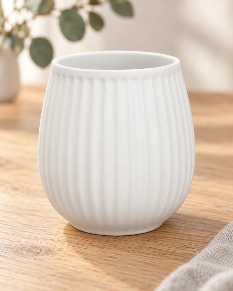Groove Becher 510 ml aus Rohkeramik zum Bemalen