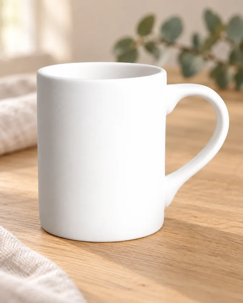 Klassischer Becher 350 ml aus Rohkeramik zum Bemalen